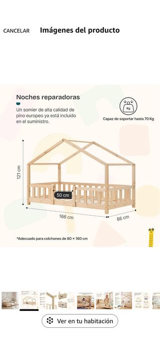 Cama infantil 160x80 blanca