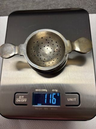 Colador de té de alpaca