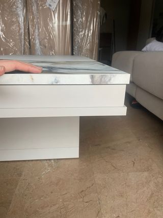 Tavolo rialzabile da pranzo in marmo e legno