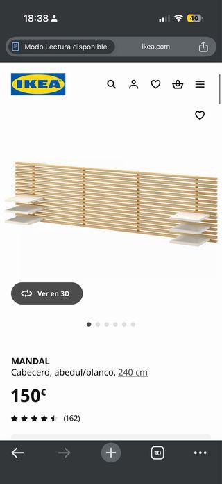 Cabecero de cama de madera con estantes