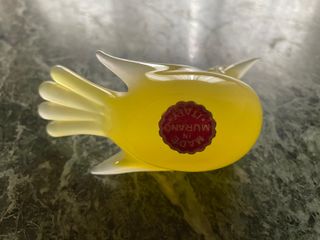 Pájaro de cristal Murano amarillo