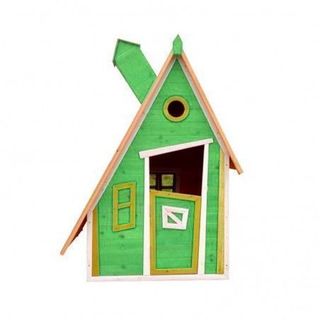 Casita infantil de madera Peter verde 122×174,5×102 cm