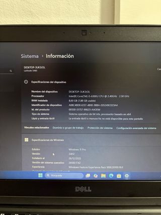 Portátil Dell Latitude 5480 Negro/Gris