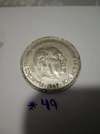 Moneda 5 Pesetas Franco 1949