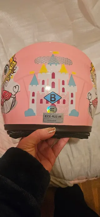 Casco Scooter Moto Infantil Princesa Unicornio Ros