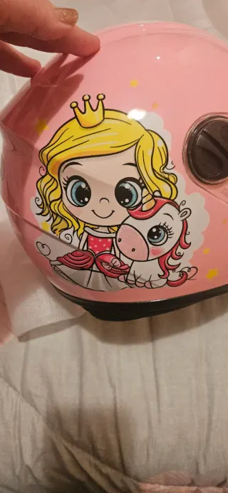 Casco Scooter Moto Infantil Princesa Unicornio Ros