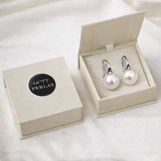 Pendientes Perla Blanca 10mm Plata
