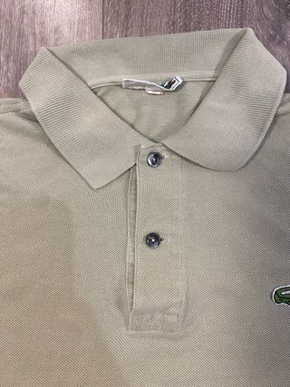 Polo Lacoste Manga Larga Crema