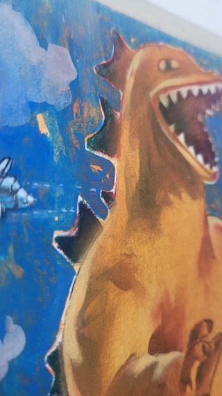 Arte Fan Godzilla 15x21cm pintado a mano