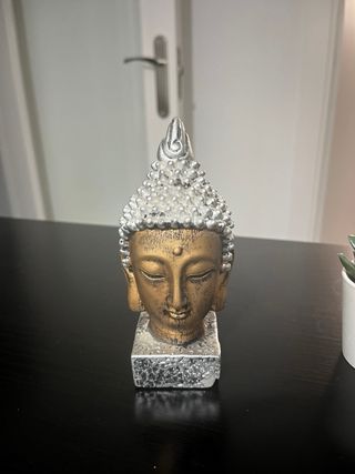 Figura Buda y 3 Plantas Decorativas
