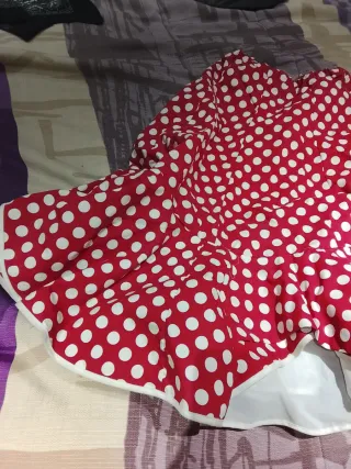 Falda flamenca lunares roja y blanca