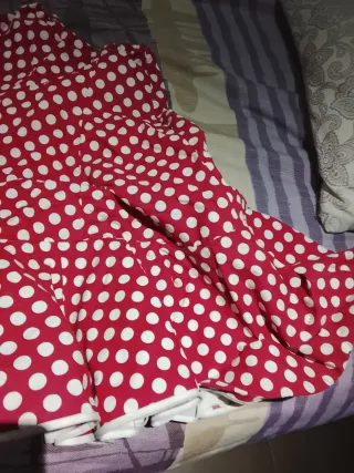 Falda flamenca lunares roja y blanca