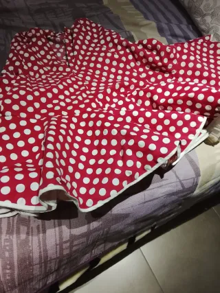 Falda flamenca lunares roja y blanca