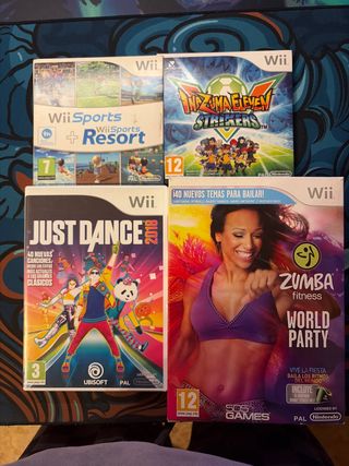 Lote 4 Juegos Wii: Wii Sports, Inazuma Eleven, Jus