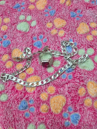 Anillo Sello y Cadena Cubana de Plata