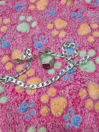 Anillo Sello y Cadena Cubana de Plata