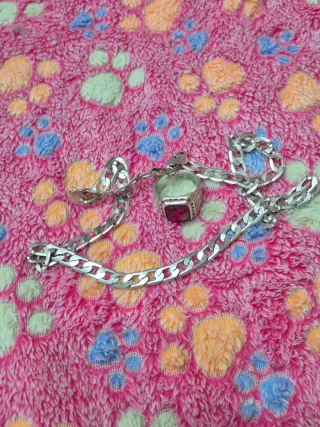 Anillo Sello y Cadena Cubana de Plata