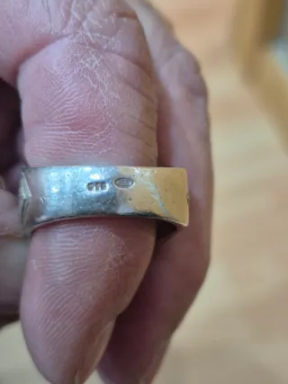 Anillo Sello y Cadena Cubana de Plata
