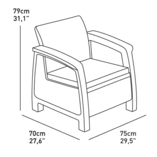 Conjunto de jardín 2 sillones,mesa y cojines