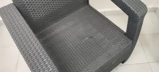 Conjunto de jardín 2 sillones,mesa y cojines