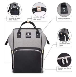 Mochila Bolso Bebe Hafmall Gris