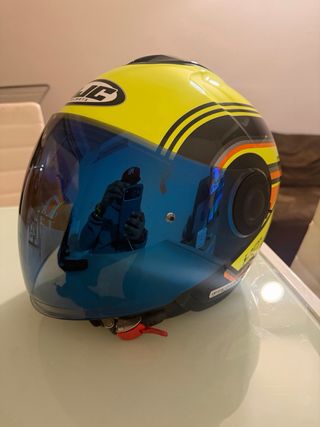 Casco Moto HJC i40n Amarillo Azul