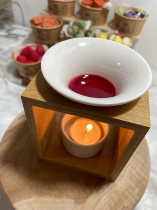 Quemador de esencias cerámica y bambú