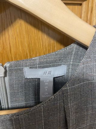 Vestido HM cuadros gris y marrón talla 36