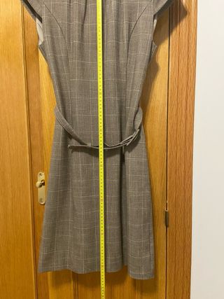 Vestido HM cuadros gris y marrón talla 36