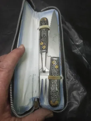 Cuchillo y Tenedor Gaucho Argentino Estuche