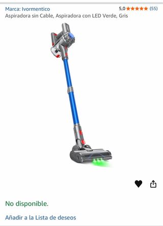 Aspiradora sin cable con luz LED