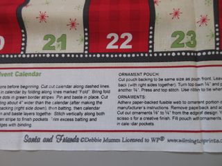 2 Tessuti Debbie Mumm Calendario Santa and Friends