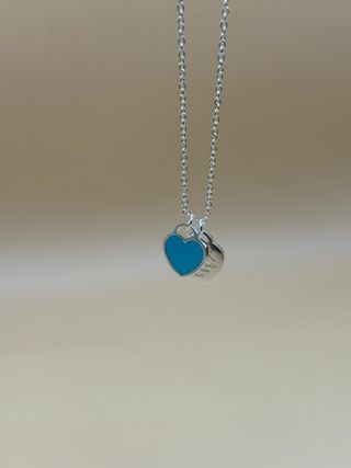 Tiffany & Co. Collana Doppio Heart Tag Blu