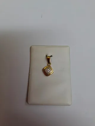 Colgante bicolor oro 18 K con circonita