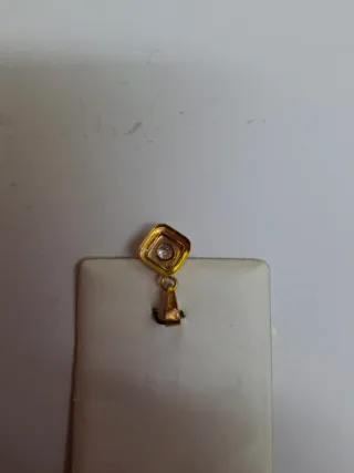 Colgante bicolor oro 18 K con circonita