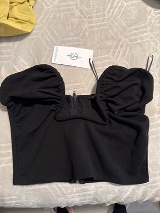 Top fiesta Stradivarius negro talla S