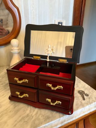 2 Joyeros de madera con espejo y cajones