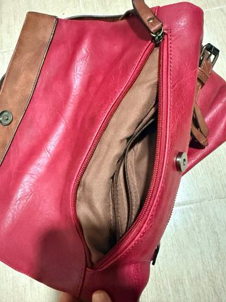 Bolso Mochila granate y Marrón