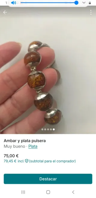 Pulsera Plata Ley Ambar