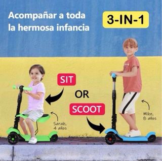 Monopattino Yoleo 3 in 1 con ruote e luci per bambini