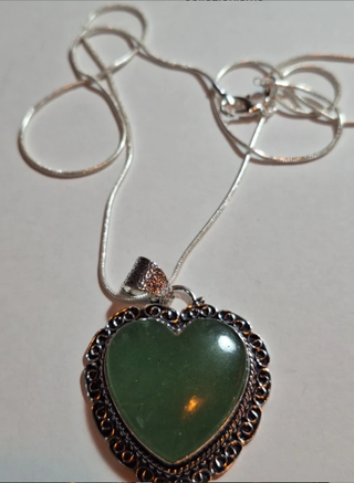 Collana 925s e giada verde
