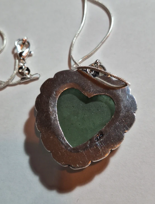 Collana 925s e giada verde