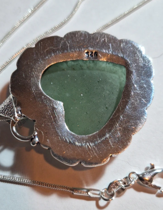 Collana 925s e giada verde