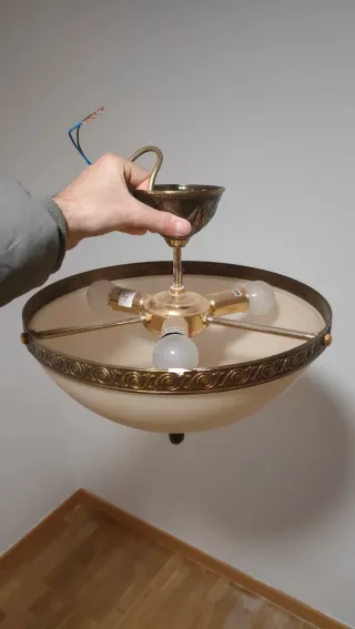 Lámpara de techo cristal y metal