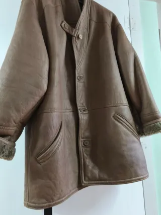 Giaccone vintage pelle e montone anni '80