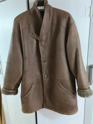 Giaccone vintage pelle e montone anni '80