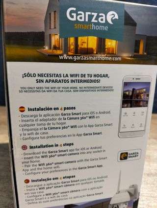 Garza Smart Cámara de vigilancia Exterior Inteligente WiFi 360 Grados