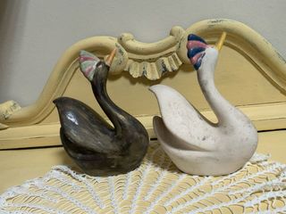 Pareja Patos Antiguos Decorativos