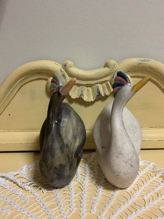 Pareja Patos Antiguos Decorativos