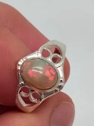 Anillo Plata 925 Ópalo Etíope Natural
